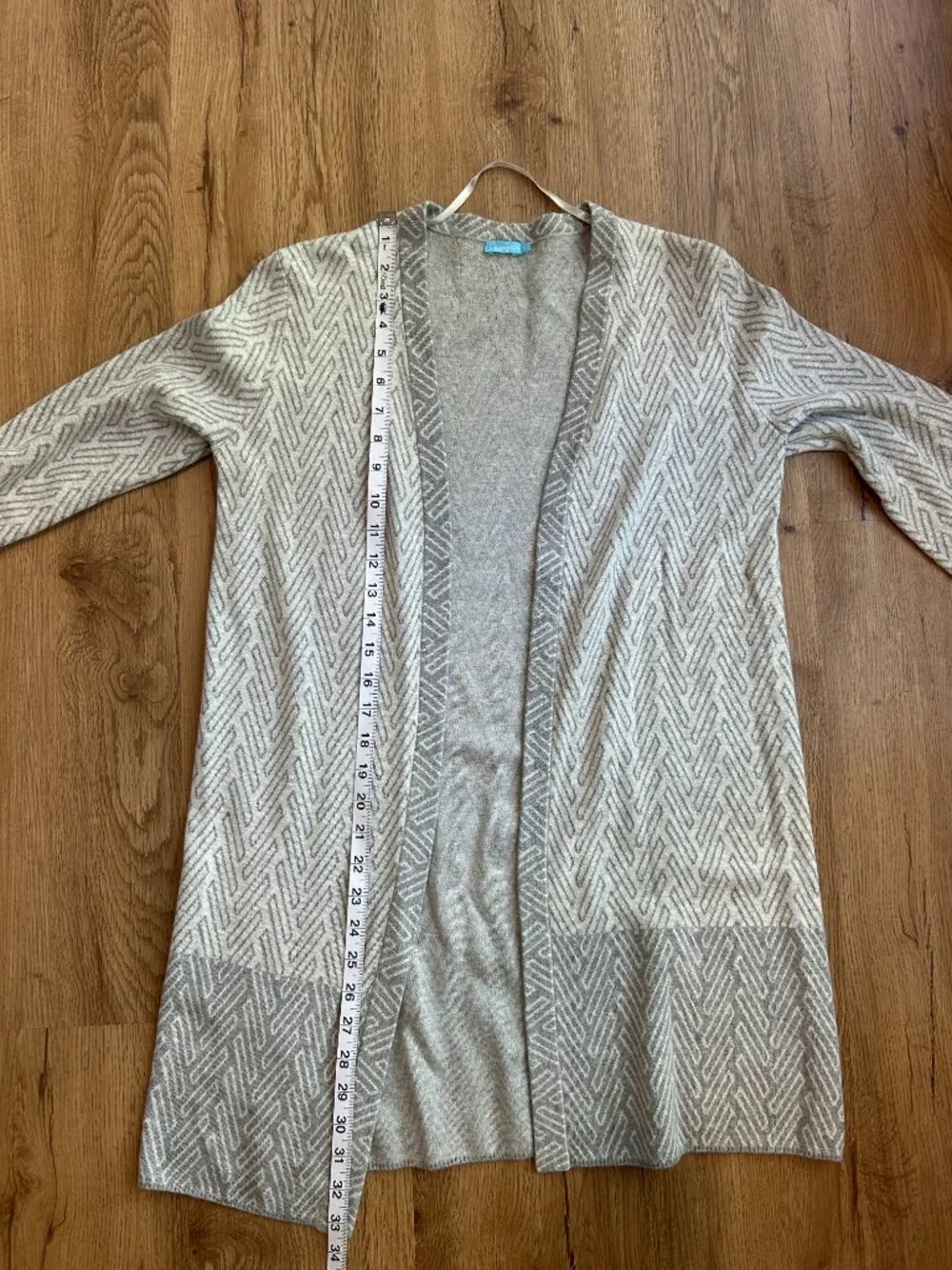 J.McLaughlin Gray Open‎ Front Cardigan Small Cotton Modal Lightweight Sweater